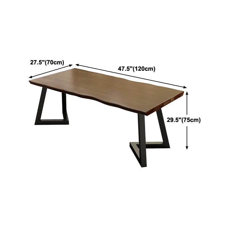 Table de travail en bois massif, forme libre, bureau à domicile, bureau d'écriture moderne Clearhalo