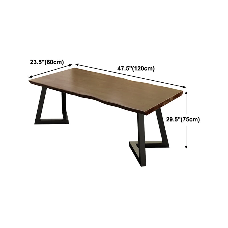 Table de travail en bois massif, forme libre, bureau à domicile, bureau d'écriture moderne Clearhalo