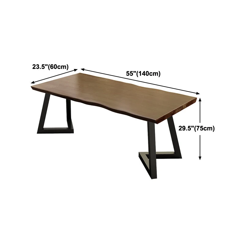 Table de travail en bois massif, forme libre, bureau à domicile, bureau d'écriture moderne Clearhalo