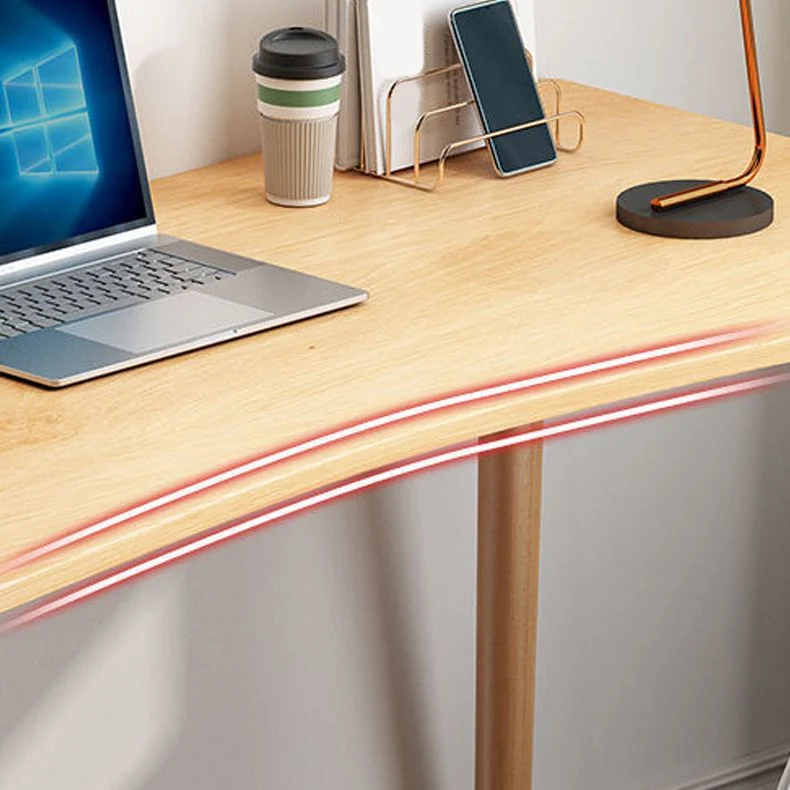 Table de travail en bois de style moderne de bureau d'écriture de chambre à coucher de forme libre Clearhalo