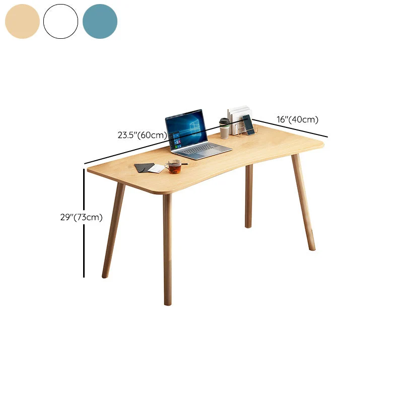 Table de travail en bois de style moderne de bureau d'écriture de chambre à coucher de forme libre Clearhalo