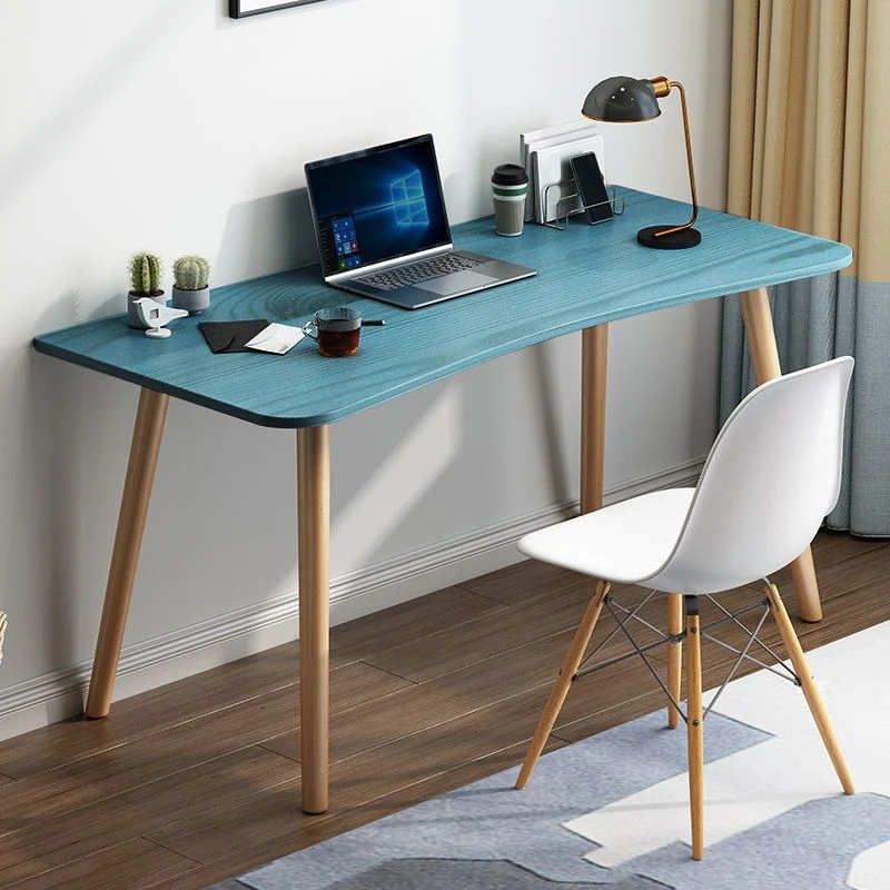 Table de travail en bois de style moderne de bureau d'écriture de chambre à coucher de forme libre Clearhalo