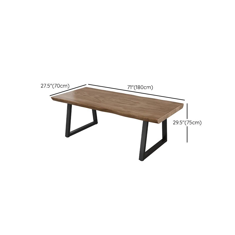 Table de travail de bureau de forme libre, bureau d'écriture moderne en bois massif Clearhalo