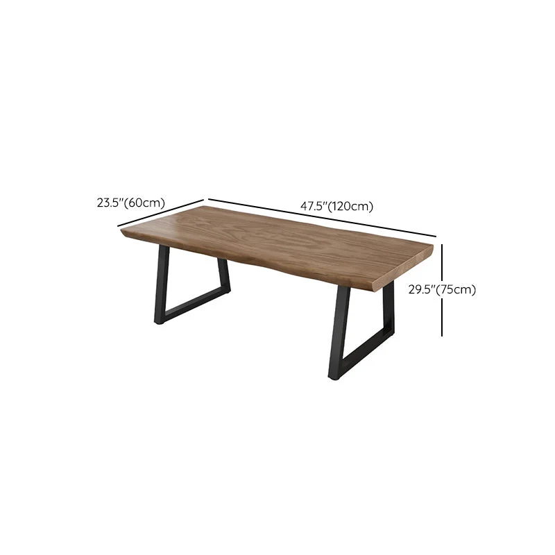 Table de travail de bureau de forme libre, bureau d'écriture moderne en bois massif Clearhalo