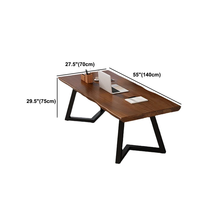 Table de travail à domicile en bois massif Table de bureau de couleur en bois industriel Clearhalo