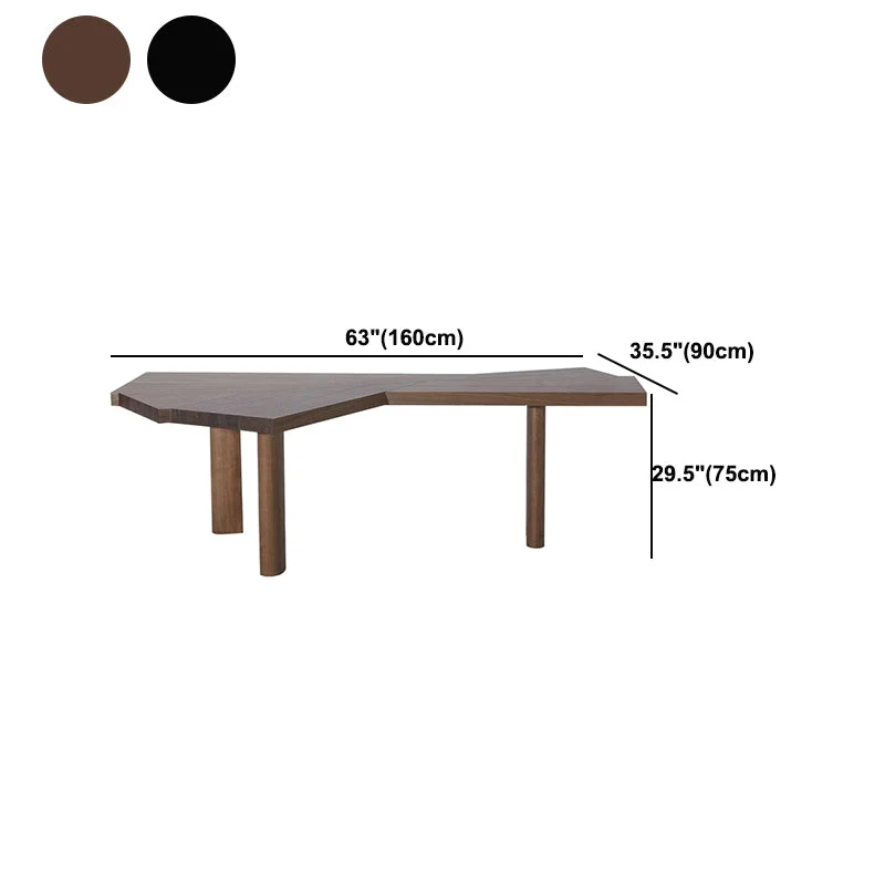 Table de travail à domicile de forme libre de bureau industriel en bois massif Clearhalo