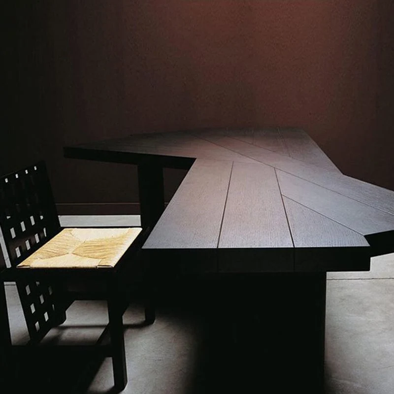 Table de travail à domicile de forme libre de bureau industriel en bois massif Clearhalo