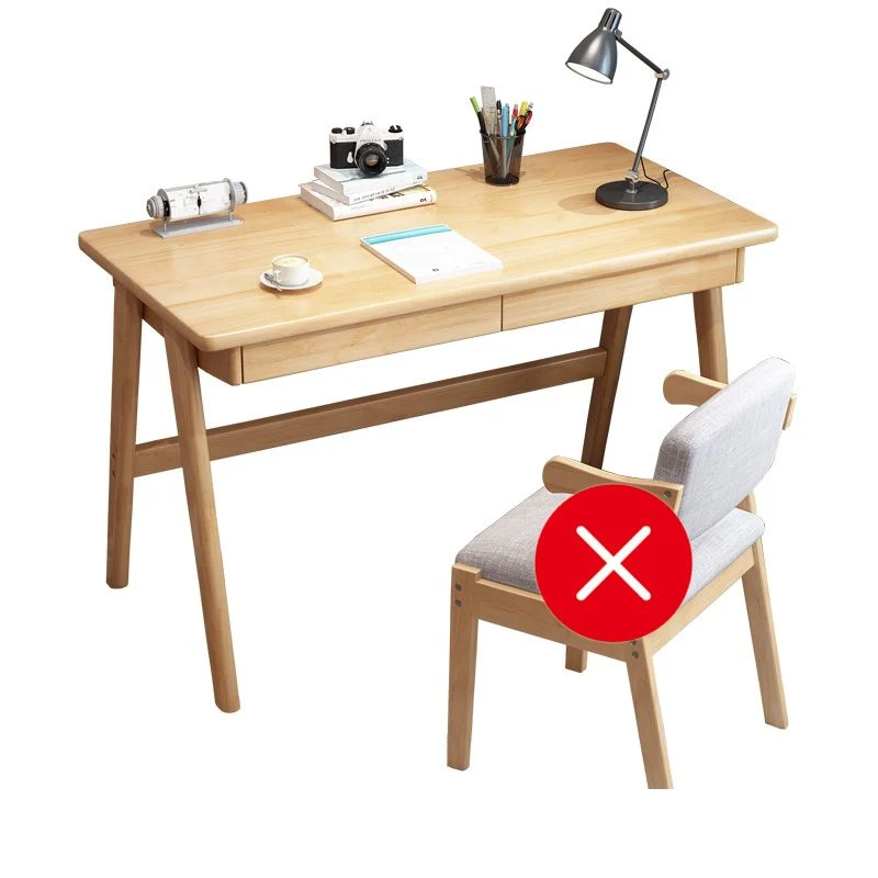 Table de travail à domicile de forme rectangulaire, bureau d'écriture en bois naturel Clearhalo