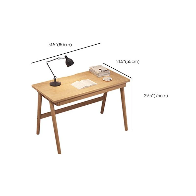 Table de travail à domicile de forme rectangulaire, bureau d'écriture en bois marron/naturel Clearhalo