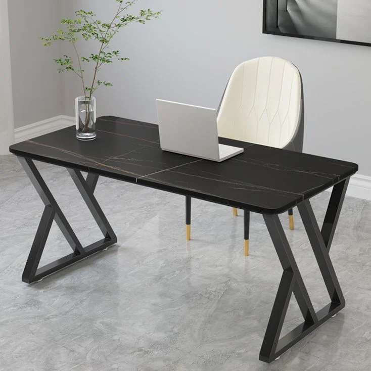 Table de travail à domicile en pierre agglomérée Table de base de traîneau de bureau industriel Clearhalo