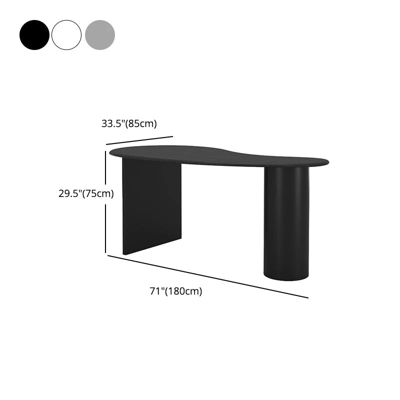 Table de travail fixe de forme libre de bureau industriel en bois massif Clearhalo