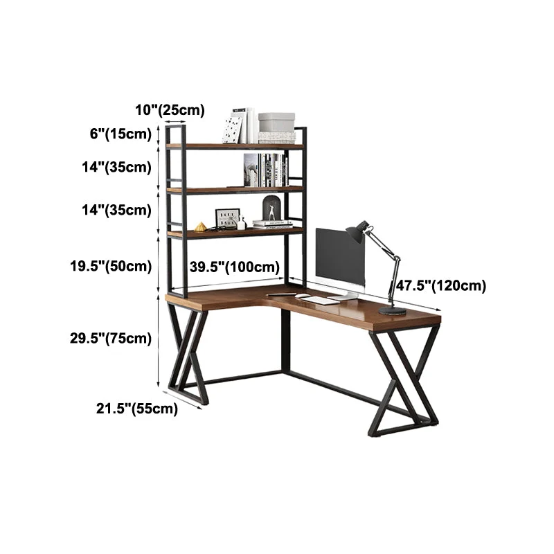 Table de travail en forme de L en bois massif, bureau fixe, bureau d'écriture moderne Clearhalo
