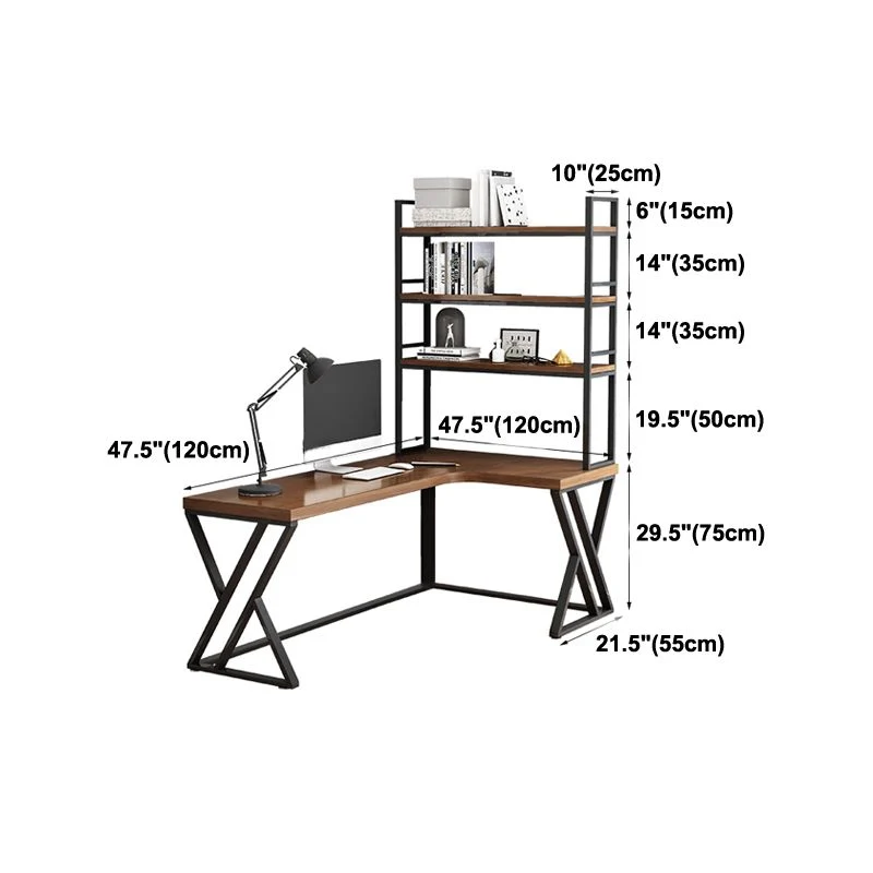 Table de travail en forme de L en bois massif, bureau fixe, bureau d'écriture moderne Clearhalo