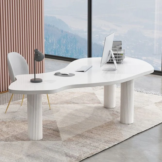 Table de travail de forme libre, bureau à domicile, bureau industriel en bois massif Clearhalo