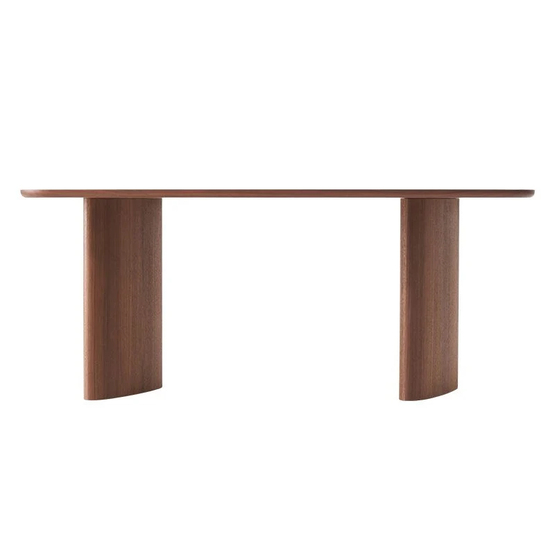 Table de travail incurvée en bois massif, bureau d'écriture moderne pour bureau à domicile Clearhalo