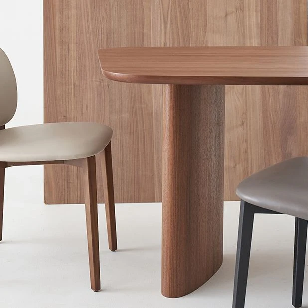 Table de travail incurvée en bois massif, bureau d'écriture moderne pour bureau à domicile Clearhalo