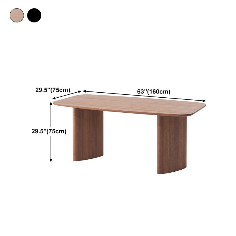Table de travail incurvée en bois massif, bureau d'écriture moderne pour bureau à domicile Clearhalo
