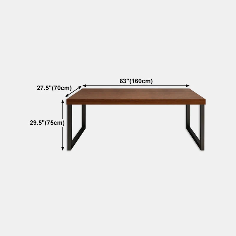 Table de travail rectangulaire en bois massif, bureau d'écriture moderne pour bureau à domicile Clearhalo