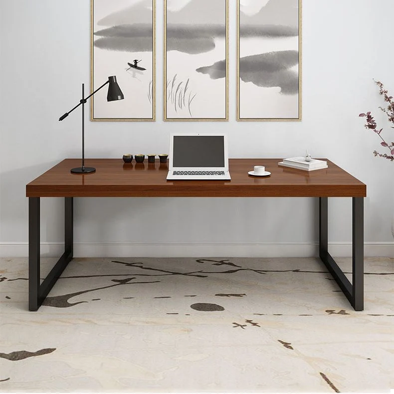 Table de travail rectangulaire en bois massif, bureau d'écriture moderne pour bureau à domicile Clearhalo