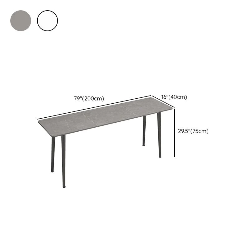 Table de travail rectangulaire en pierre, bureau d'écriture en gris/blanc Clearhalo
