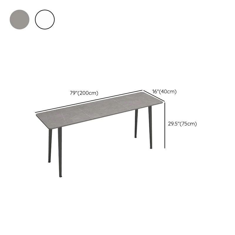 Table de travail rectangulaire en pierre, bureau d'écriture en gris/blanc Clearhalo