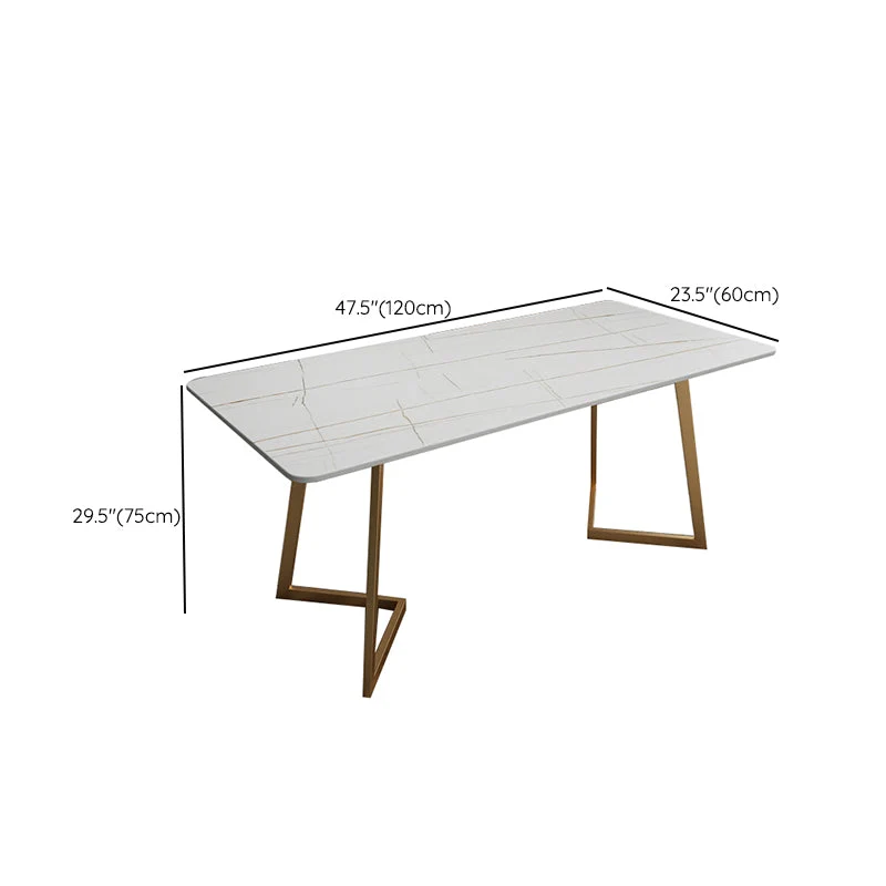 Table de travail de style moderne, bureau d'écriture blanc en pierre frittée Clearhalo