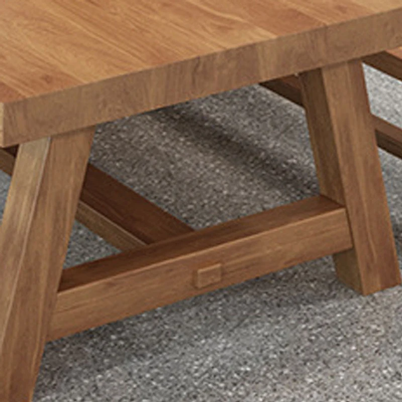 Table à tréteaux en bois de table rectangulaire de 30 pouces de hauteur pour la maison Clearhalo