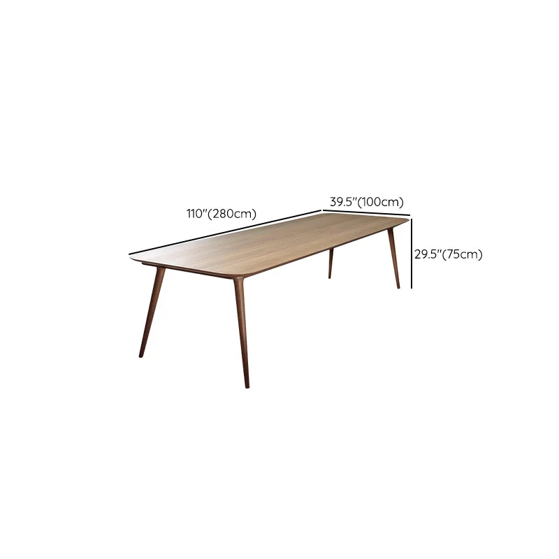 Tables de bureau modernes de forme rectangulaire, bureau d'écriture en bois marron Clearhalo