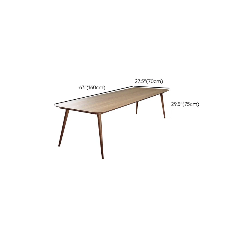Tables de bureau modernes de forme rectangulaire, bureau d'écriture en bois marron Clearhalo