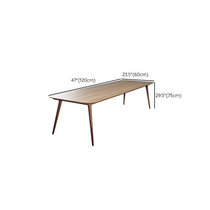 Tables de bureau modernes de forme rectangulaire, bureau d'écriture en bois marron Clearhalo
