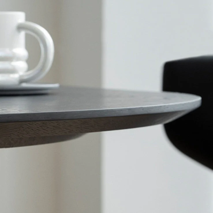 Tables de conférence de bureau de forme ovale, bureaux d'écriture en bois noirs Clearhalo