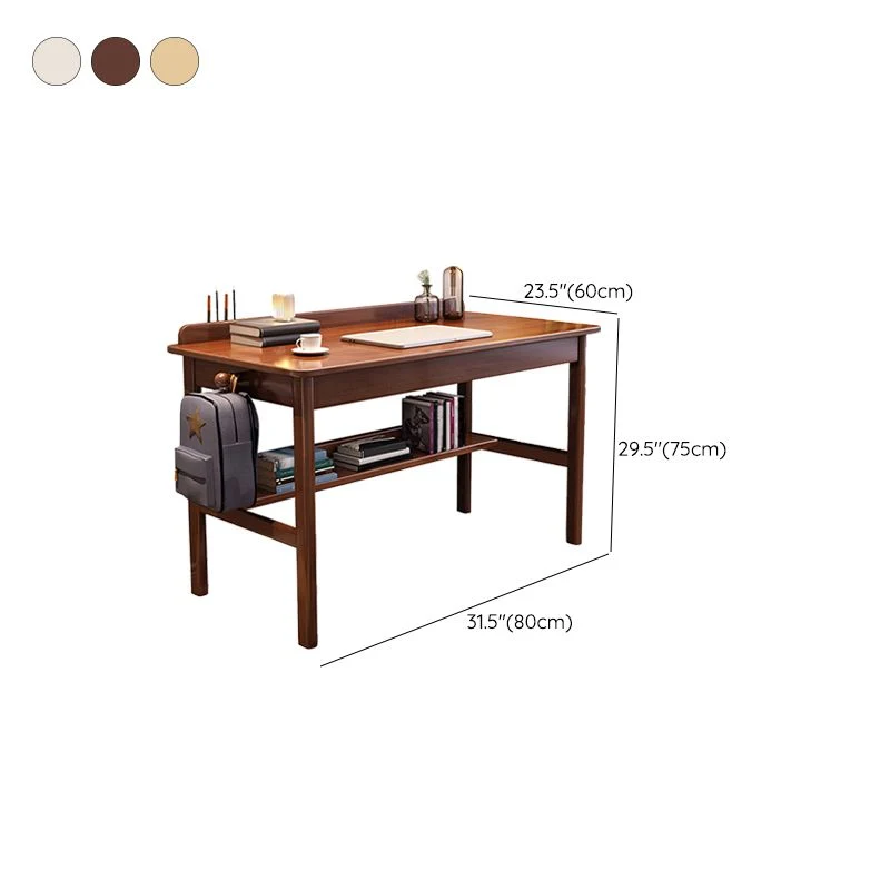 Tiroir de bureau rectangulaire en bois massif inclus, bureau de 29,53 po de hauteur Clearhalo