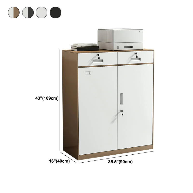 Tiroirs verrouillables en bois et classeur de rangement, armoire moderne Clearhalo