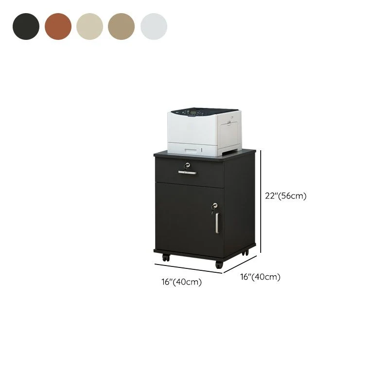 Tiroirs verrouillables en bois et classeur de rangement avec roulettes, armoire industrielle Clearhalo