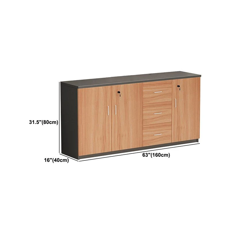 Tiroirs verrouillables en bois d'armoire moderne et classeur latéral de stockage Clearhalo