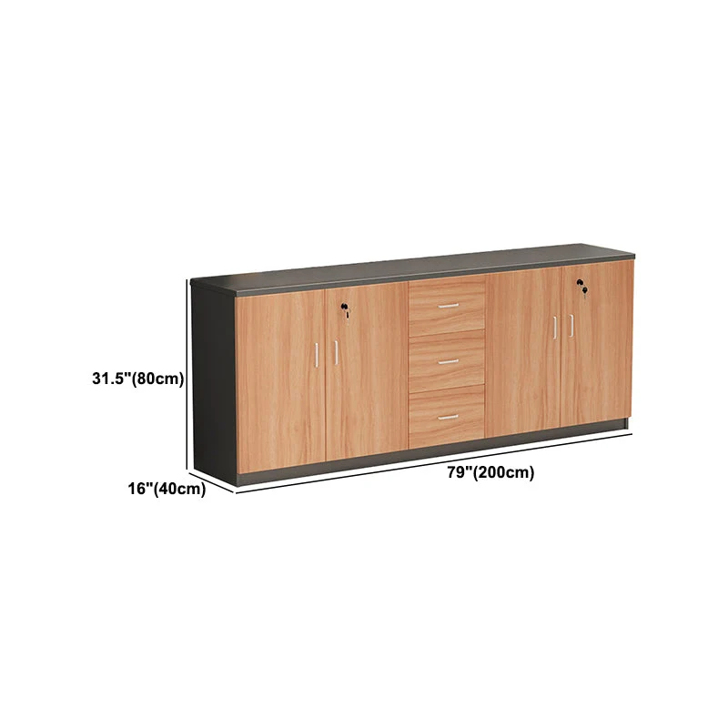 Tiroirs verrouillables en bois d'armoire moderne et classeur latéral de stockage Clearhalo