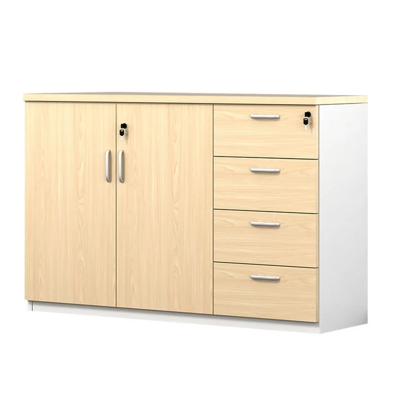 Tiroirs verrouillables d'armoire en bois moderne et classeur latéral de stockage Clearhalo