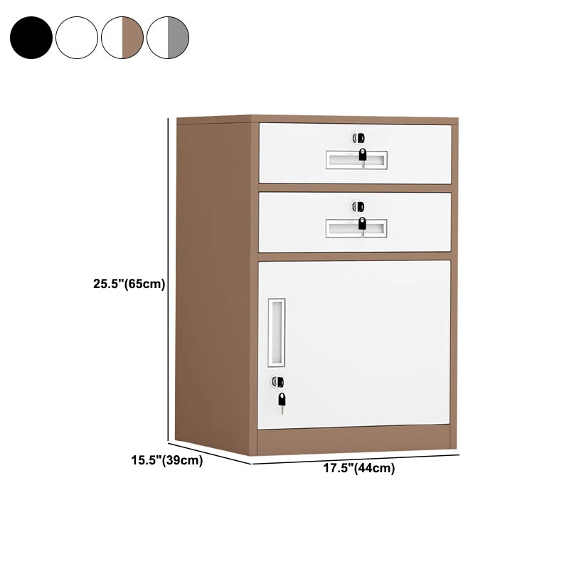 Tiroirs verrouillables en métal et classeur de rangement moderne Clearhalo