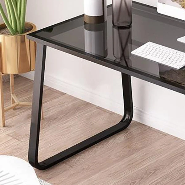Verre rectangulaire de bureau d'écriture miroir contemporain pour bureau à domicile Clearhalo