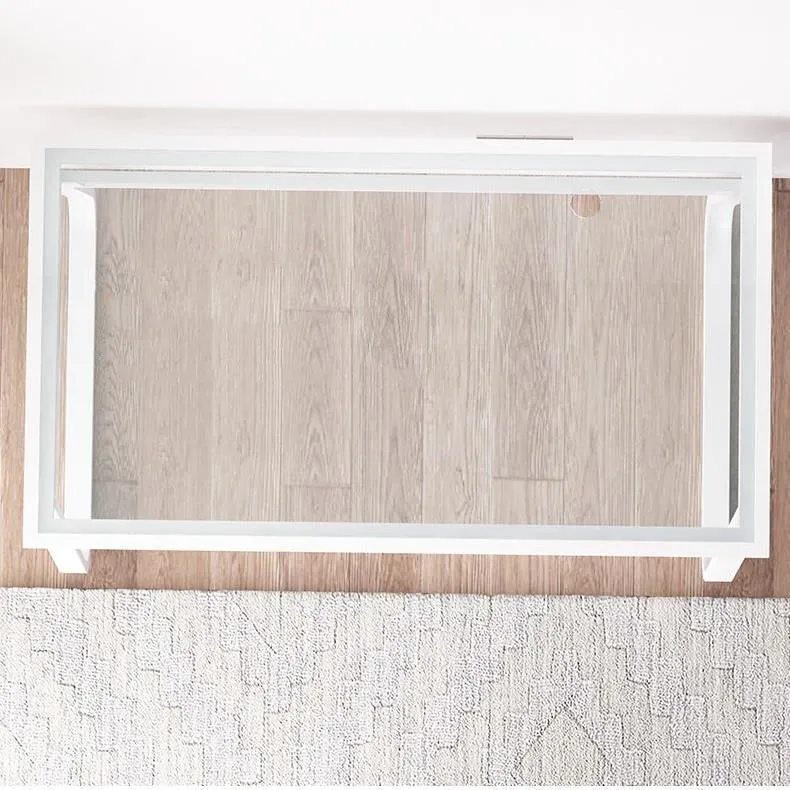 Verre rectangulaire de bureau d'écriture miroir contemporain pour bureau à domicile Clearhalo