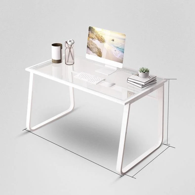 Verre rectangulaire de bureau d'écriture miroir contemporain pour bureau à domicile Clearhalo