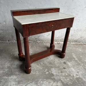 Console ancienne avec plateau en marbre