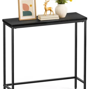 Console table style industriel en metal et MDF 75x24x75 cm Noir