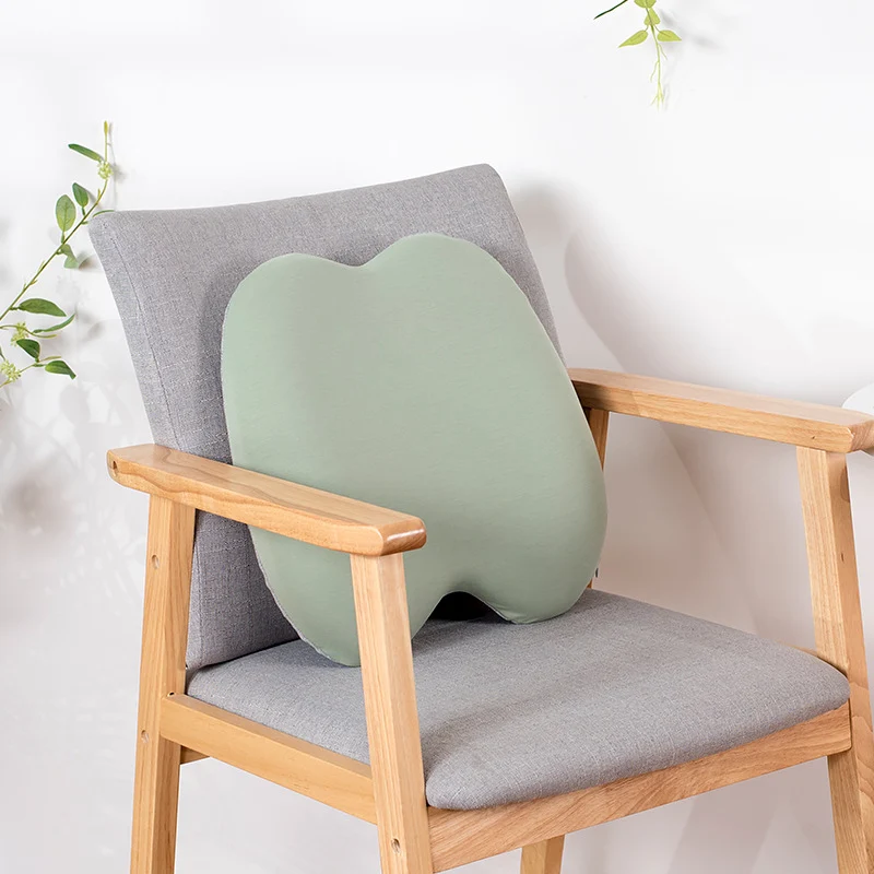 Coussin lombaire Coussin simple en coton Coussin lombaire de bureau Oreiller en mousse à mémoire forme à rebond lent Dossier