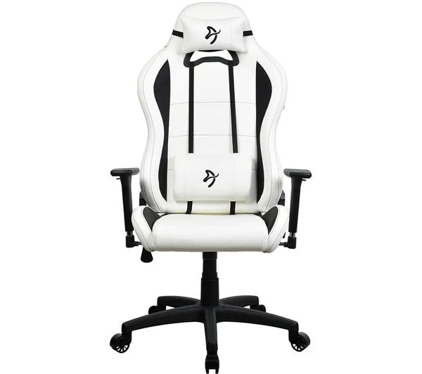 TieDex UK AROZZI Torretta Faux Leather Gaming Chair - White & Black CPT-TIEDEX