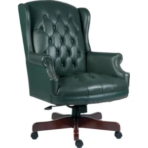 TieDex UK TEKNIK Chairman Bonded-leather Tilting Executive Chair - Green CPT-TIEDEX