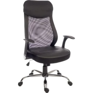 TieDex UK TEKNIK Curve Faux-Leather Tilting Executive Chair - Black CPT-TIEDEX
