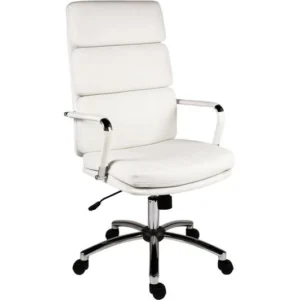 TieDex UK TEKNIK Deco 1097WH Faux-Leather Tilting Executive Chair - White CPT-TIEDEX