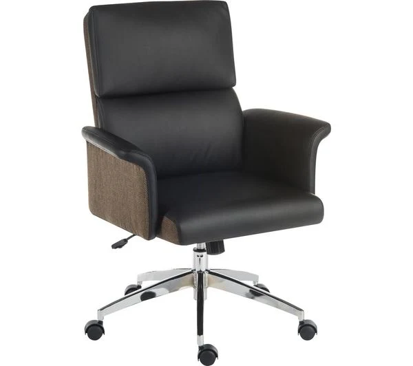 TieDex UK TEKNIK Elegance Medium Faux-Leather Executive Chair - Black & Brown CPT-TIEDEX