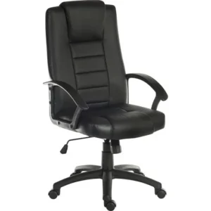 TieDex UK TEKNIK Leader 6987 Bonded Leather Tilting Executive Chair - Black CPT-TIEDEX